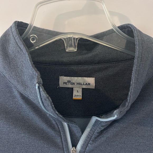 Peter Millar Men's Steel Blue Zip-Up - Picture 2 of 3